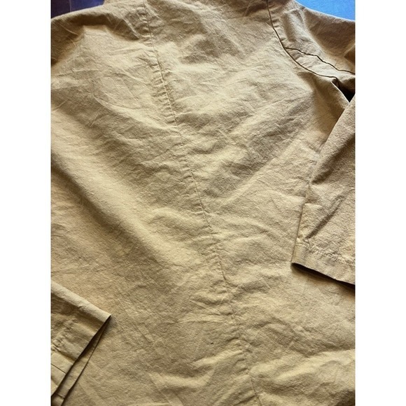 Boho Casual Yellow Button Front Cotton Linen Blend Blazer Jacket Womens Large - Picture 6 of 6